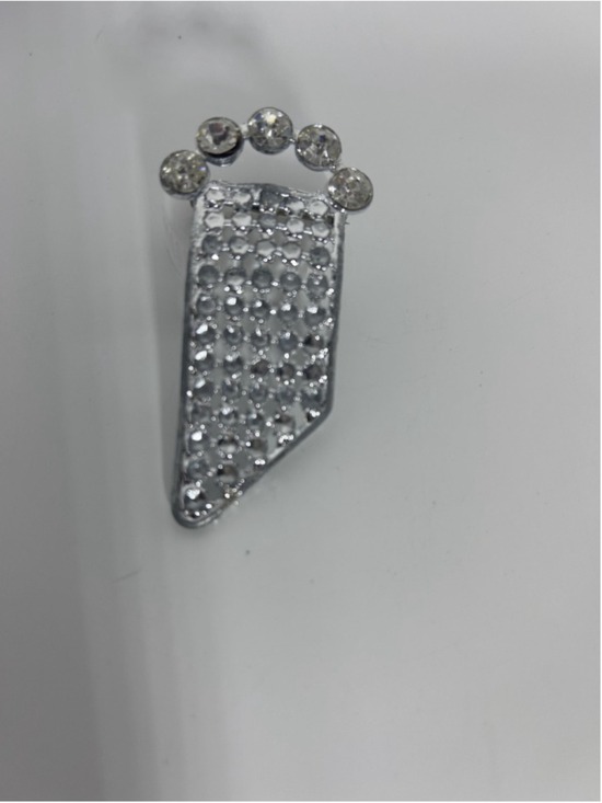 Unknown Jewelry - Brooch Silver Tone‎ Rhinestone Pave Tapered Bar Abstract Statement Pin Jewelry